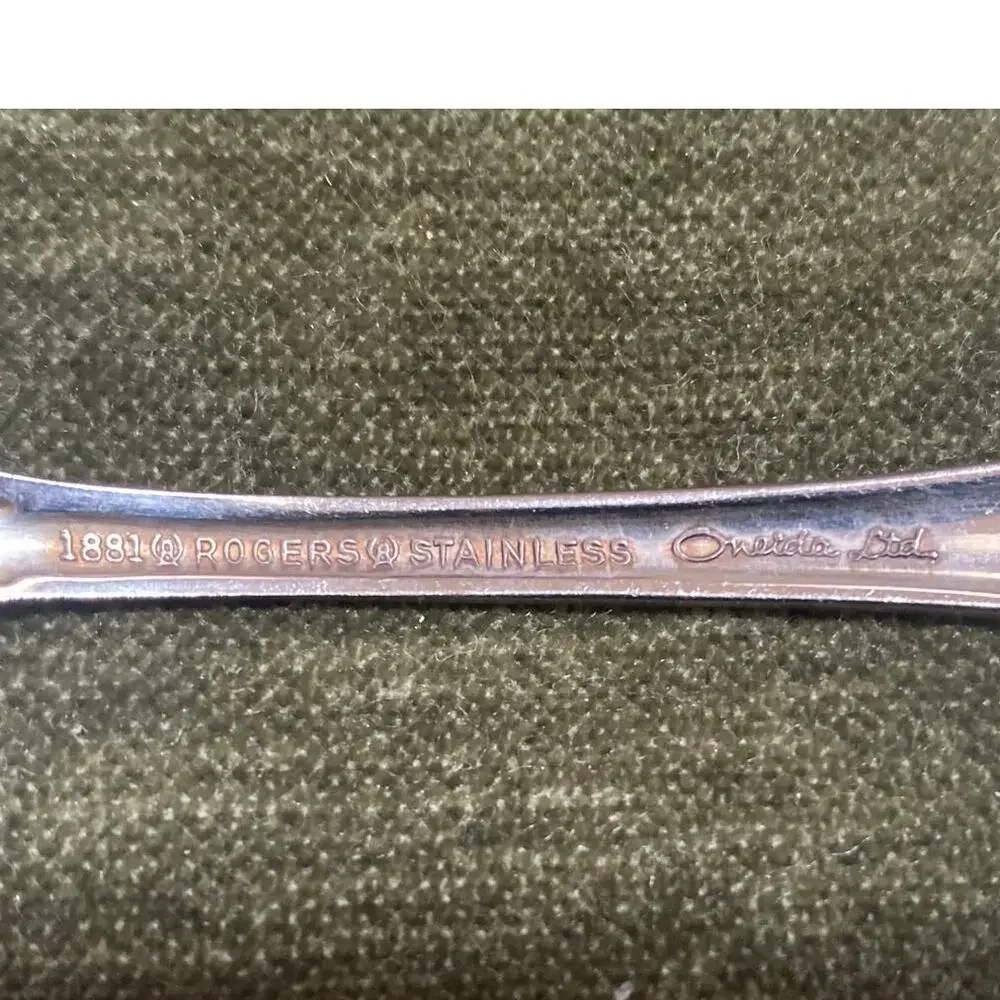 Oneida ARBOR ROSE True Rose Rogers Soup Spoon Stainless Steel Flatware Glossy 7